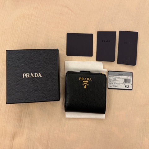 PRADA 1ML018 雙開拉鍊零錢袋短夾