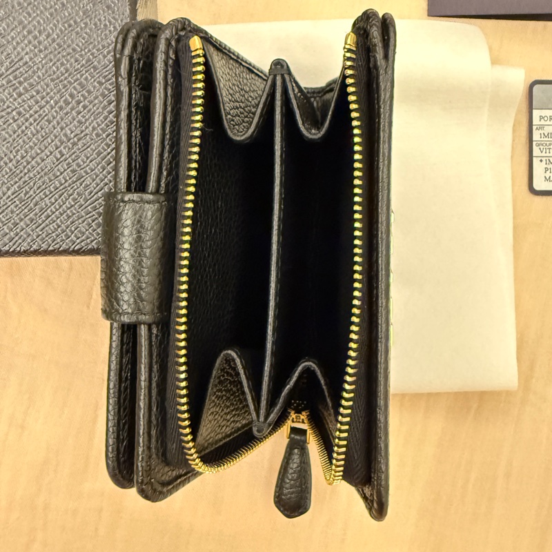 PRADA 1ML018 雙開拉鍊零錢袋短夾-4