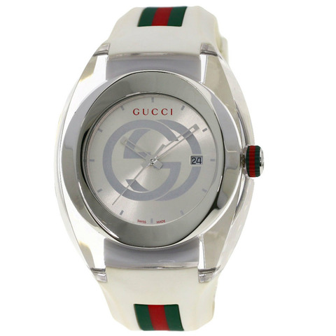 Gucci 137.1 SYNC 男士不鏽鋼橡膠手錶