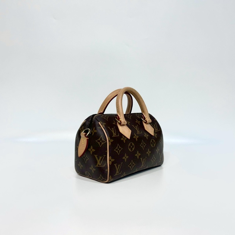 LV原花奶茶寬背帶紅內Speedy20波士頓包M46222-3