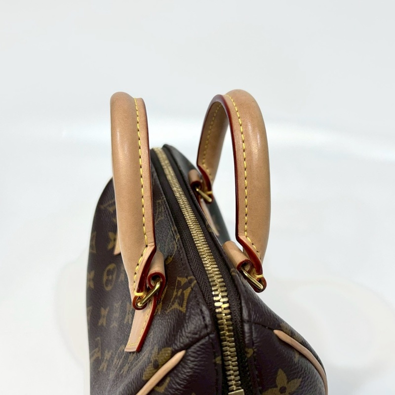 LV原花奶茶寬背帶紅內Speedy20波士頓包M46222-7