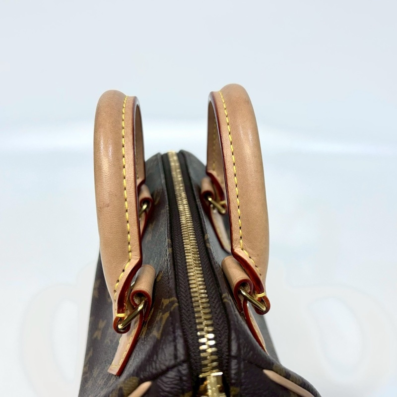 LV原花奶茶寬背帶紅內Speedy20波士頓包M46222-8