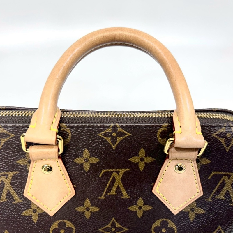 LV原花奶茶寬背帶紅內Speedy20波士頓包M46222-10