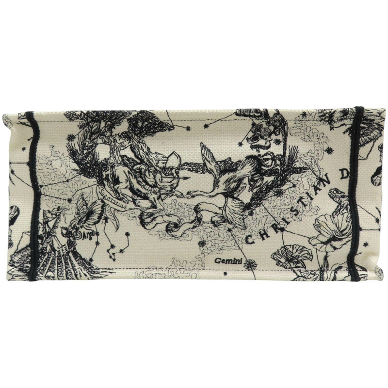 黑/白色 刺繡帆布 Tote Book 手提包 [Dior 迪奧]-3