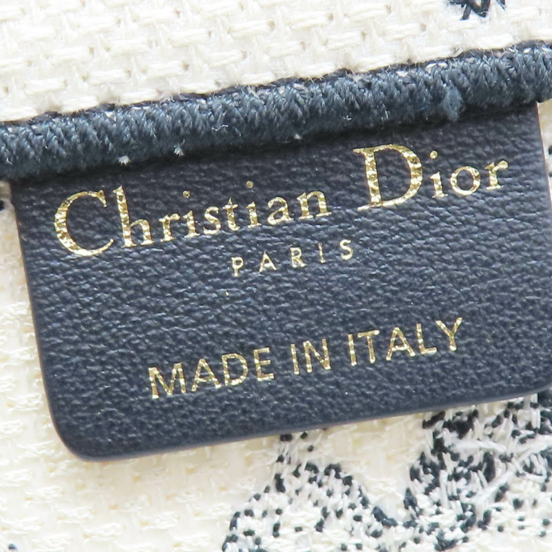 黑/白色 刺繡帆布 Tote Book 手提包 [Dior 迪奧]-6
