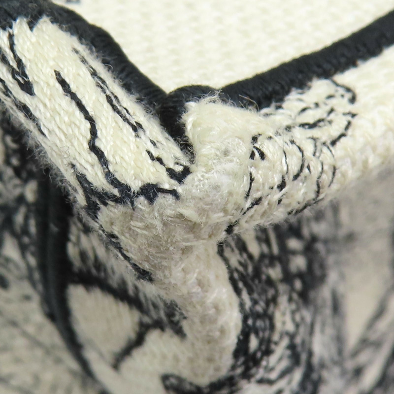 黑/白色 刺繡帆布 Tote Book 手提包 [Dior 迪奧]-11