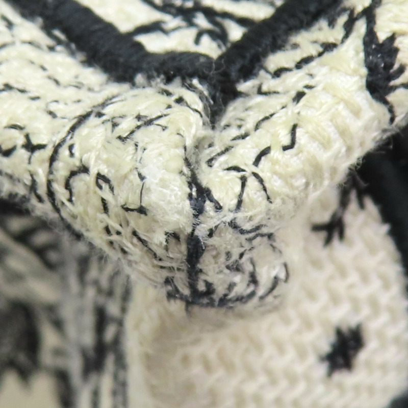 黑/白色 刺繡帆布 Tote Book 手提包 [Dior 迪奧]-12