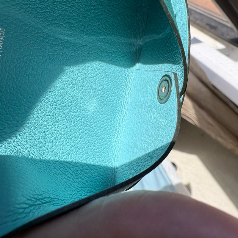 ［全新商品］Hermes Calvi 卡片包 Z6孔雀綠拼3P馬卡龍藍-6