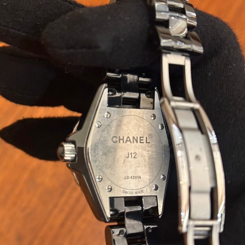 Chanel黑色J12 33cm石英錶-25