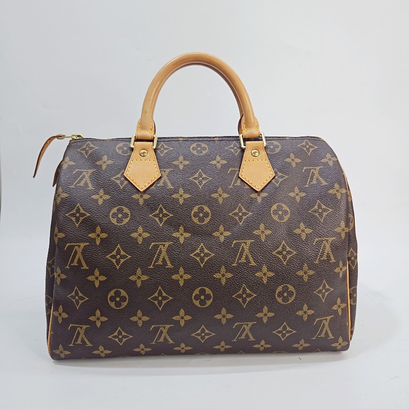 lv 原花金釦 speedy 30手提斜背包-0