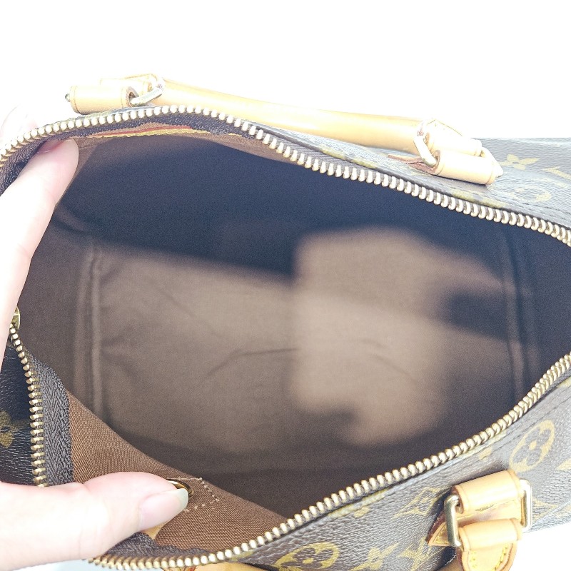 lv 原花金釦 speedy 30手提斜背包-5