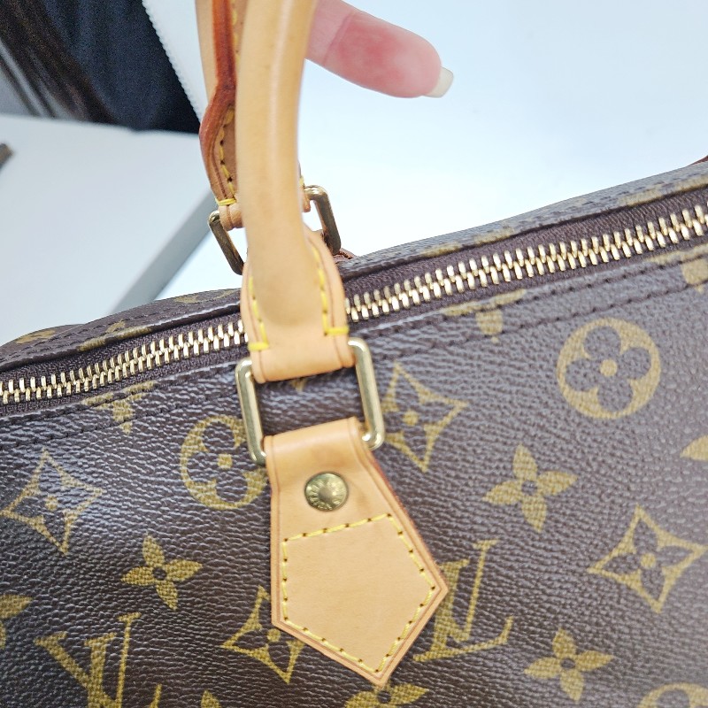 lv 原花金釦 speedy 30手提斜背包-10
