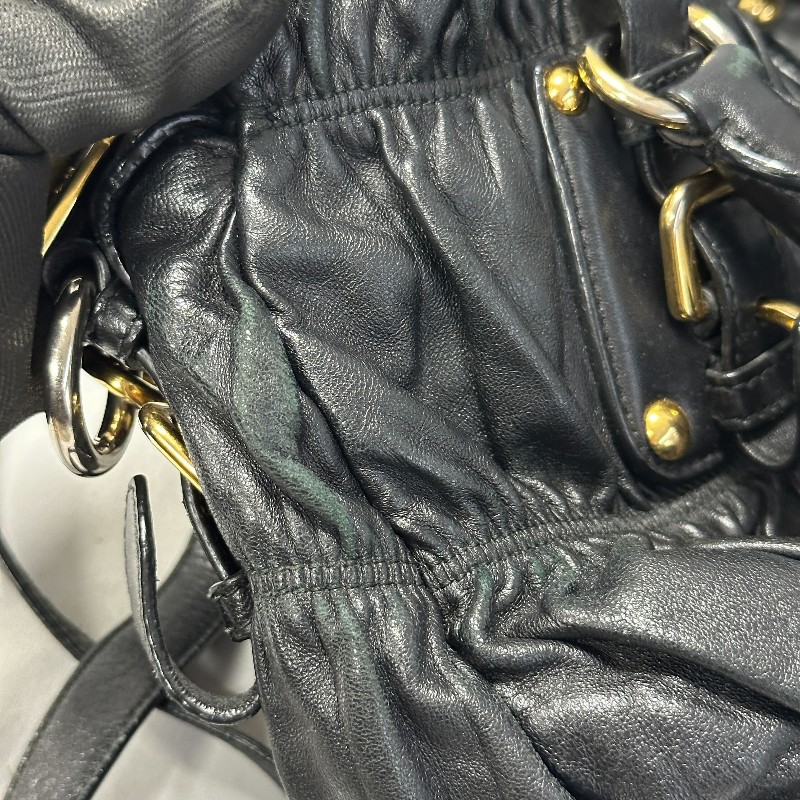 ［ 慶雙十  全市場超低價 入手 PRADA ］!! 【 PRADA 經典Nappa Gaufre 黑皺褶肩背包/裸】-15