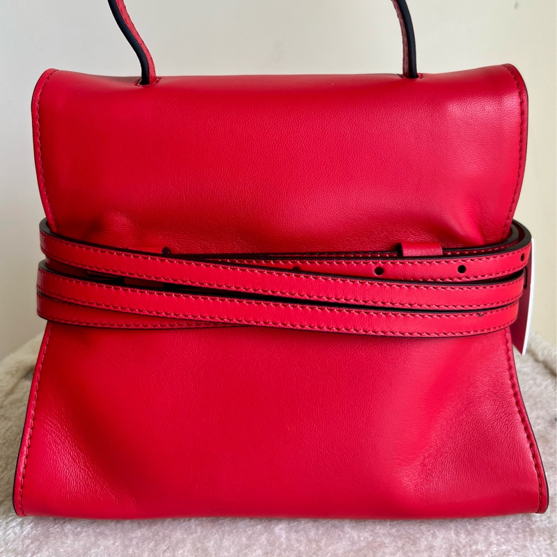 Moschino Tie me bag 肩背手提兩用包(絕美紅)-11