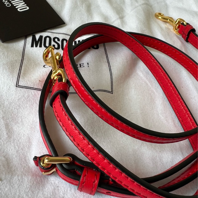 Moschino Tie me bag 肩背手提兩用包(絕美紅)-16