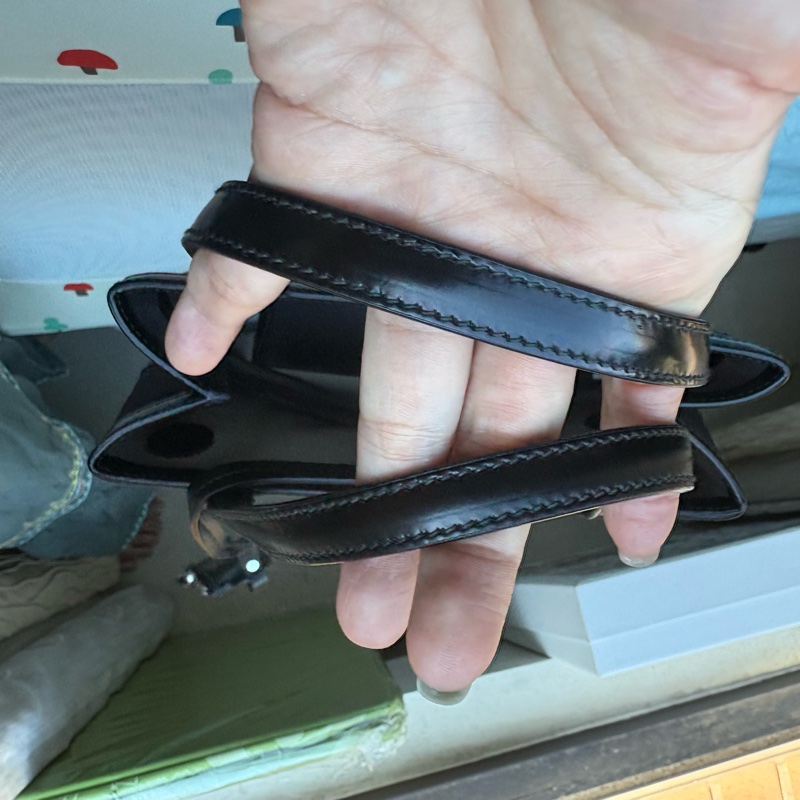 Prada 波點亮片 黑色網紗托特包-7