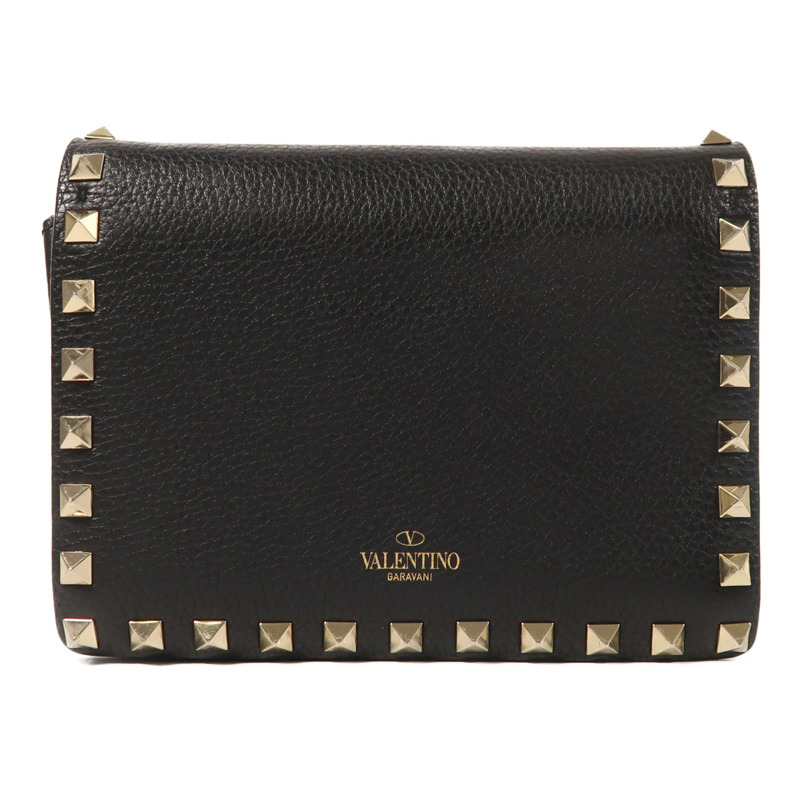 Valentino 牛皮皮革Chain Shoulder金扣鏈帶肩背袋-1