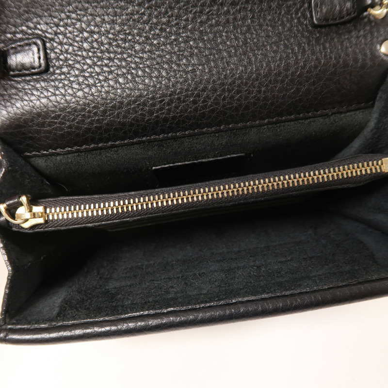 Valentino 牛皮皮革Chain Shoulder金扣鏈帶肩背袋-4