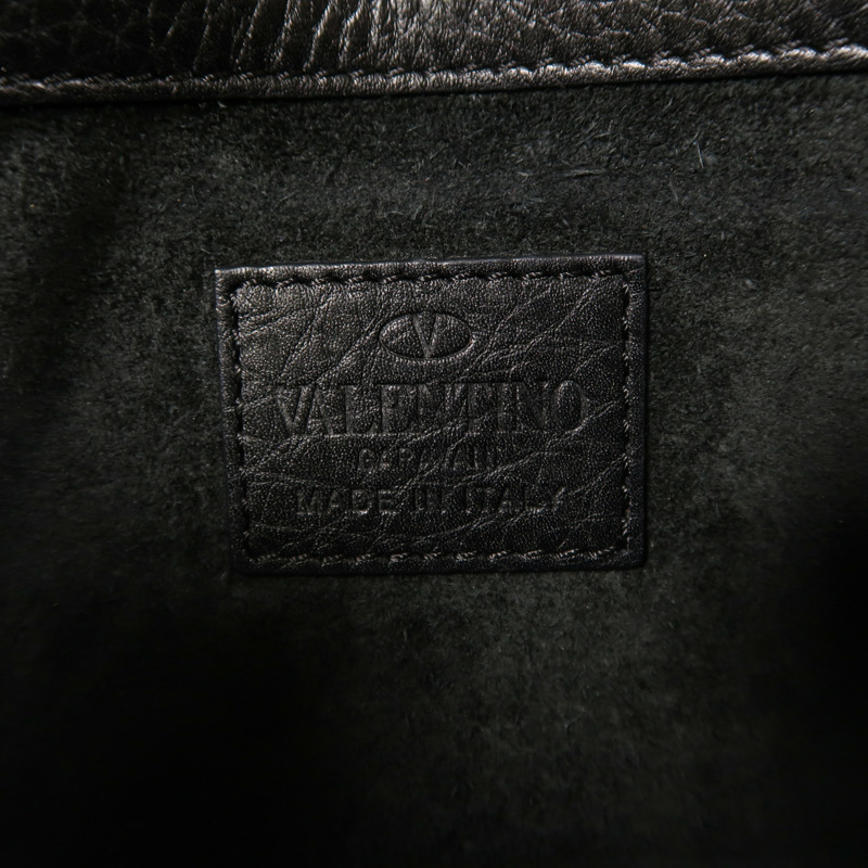 Valentino 牛皮皮革Chain Shoulder金扣鏈帶肩背袋-5
