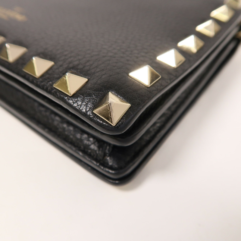 Valentino 牛皮皮革Chain Shoulder金扣鏈帶肩背袋-10