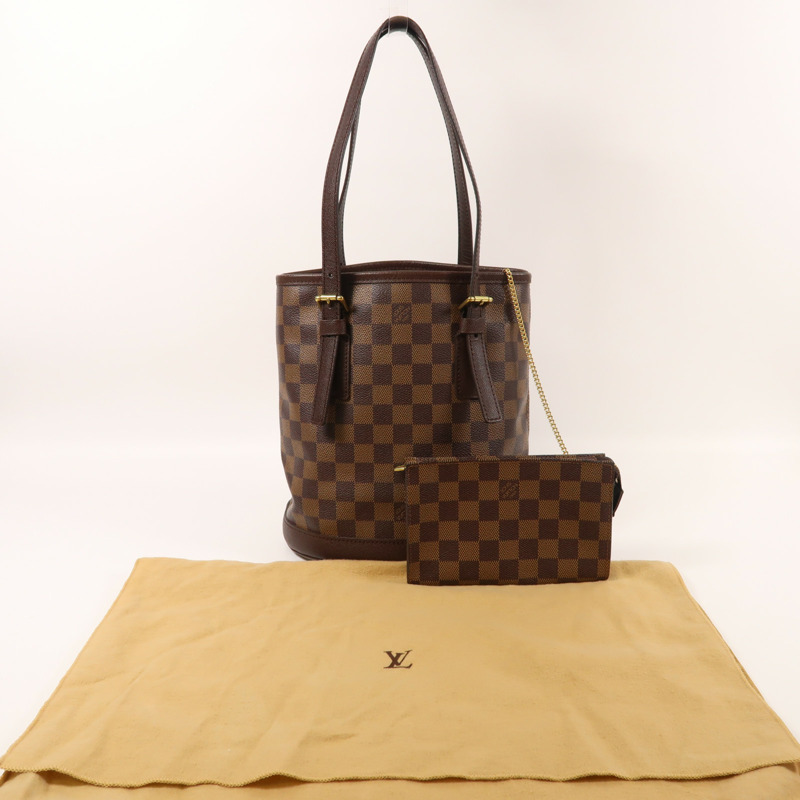 LOUIS VUITTON Damier Marais Bucket金扣肩背袋-8