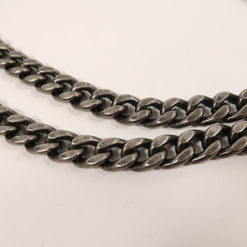 CHANEL 牛皮皮革Chain Shoulder銀扣鏈帶肩背袋-15