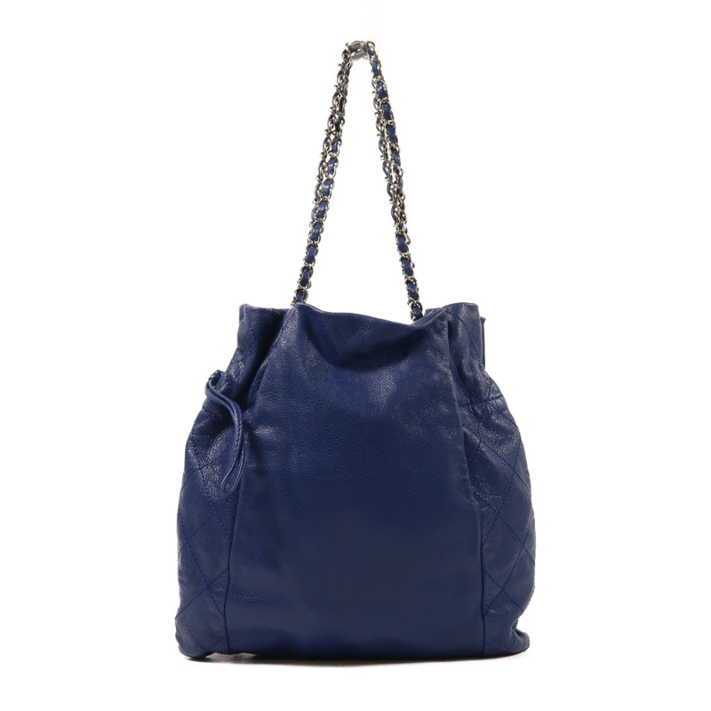 CHANEL 牛皮皮革Chain Shoulder銀扣鏈帶肩背袋-1