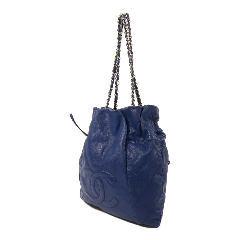CHANEL 牛皮皮革Chain Shoulder銀扣鏈帶肩背袋-2
