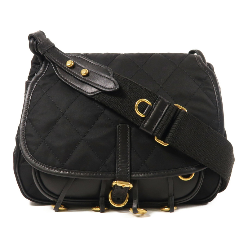PRADA 尼龍/皮革Shoulder Bag金扣肩背袋-0