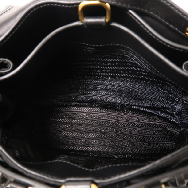 PRADA 尼龍/皮革Shoulder Bag金扣肩背袋-4