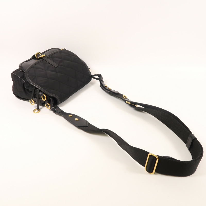 PRADA 尼龍/皮革Shoulder Bag金扣肩背袋-9