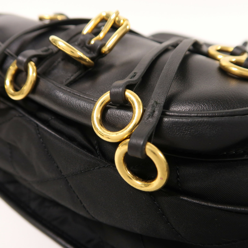 PRADA 尼龍/皮革Shoulder Bag金扣肩背袋-15