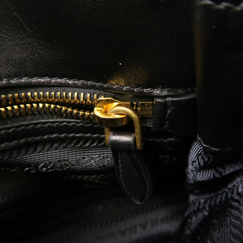 PRADA 尼龍/皮革Shoulder Bag金扣肩背袋-17