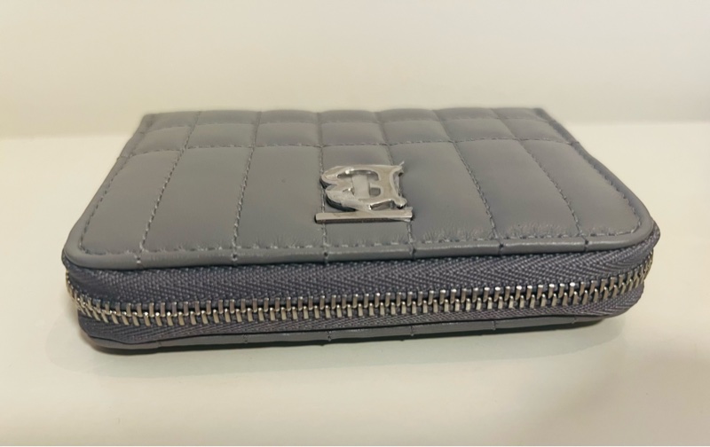Burberry Lola 縫衍款羊皮零錢卡包(絕美灰)-6