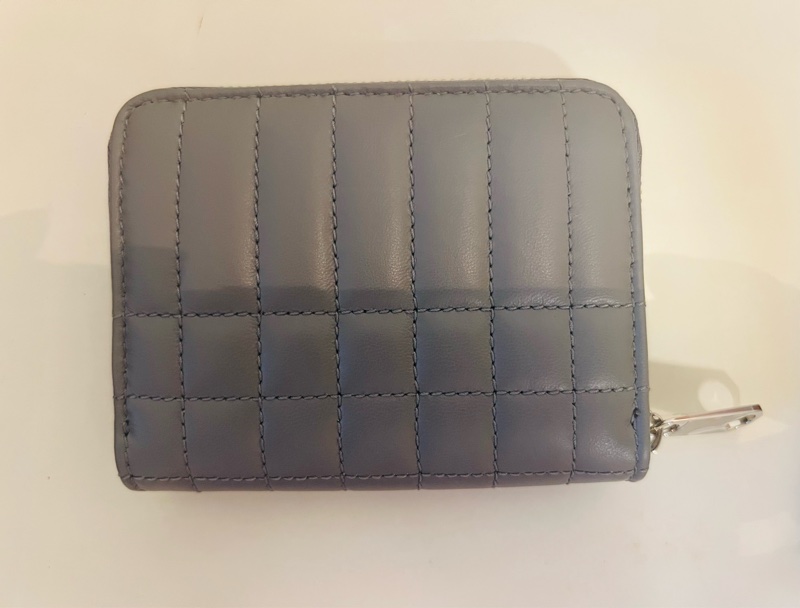 Burberry Lola 縫衍款羊皮零錢卡包(絕美灰)-12