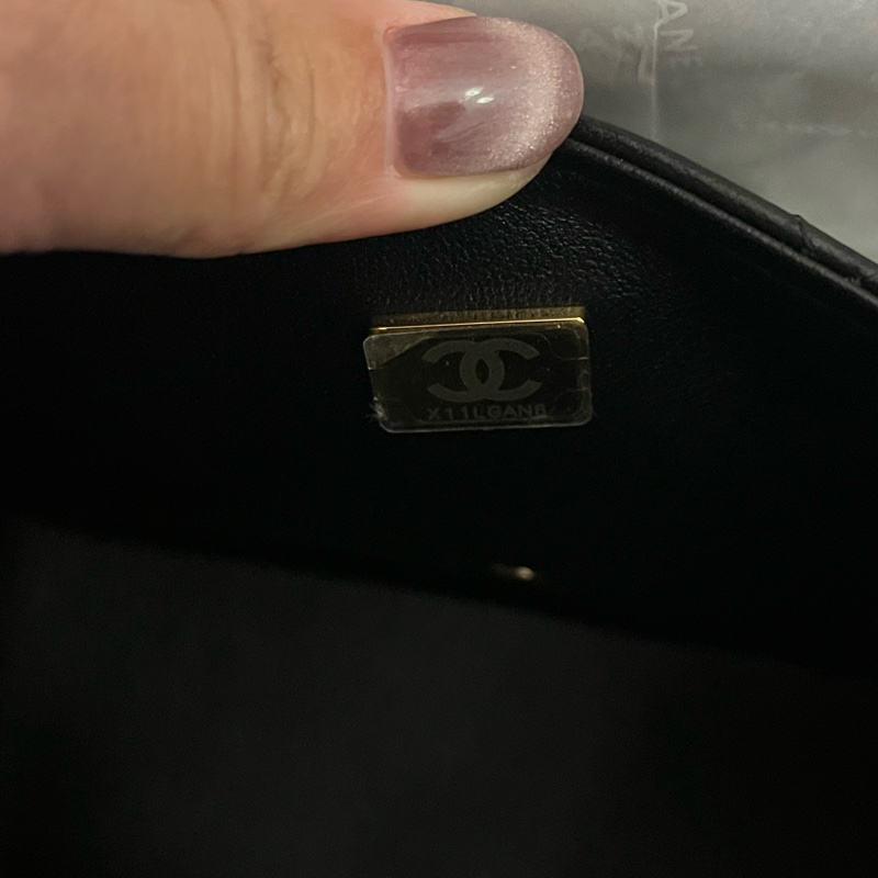 香奈兒經典方胖羊皮淡金-20