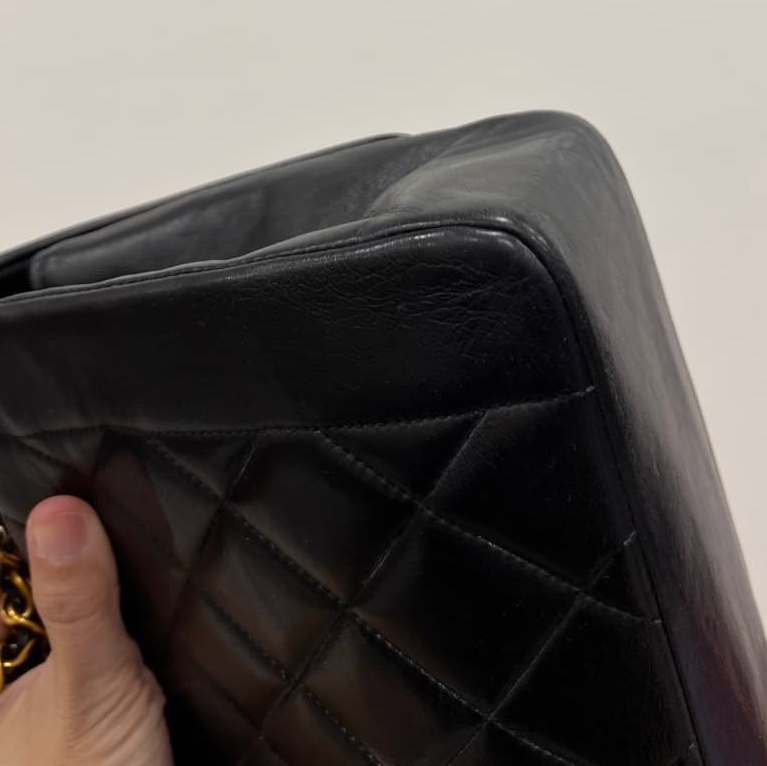 Chanel 香奈兒 Dianna Bag 25 黛妃包 戴妃包 羊皮 黑金 老香 vintage 斜背包 肩背包 側背包 手提-27