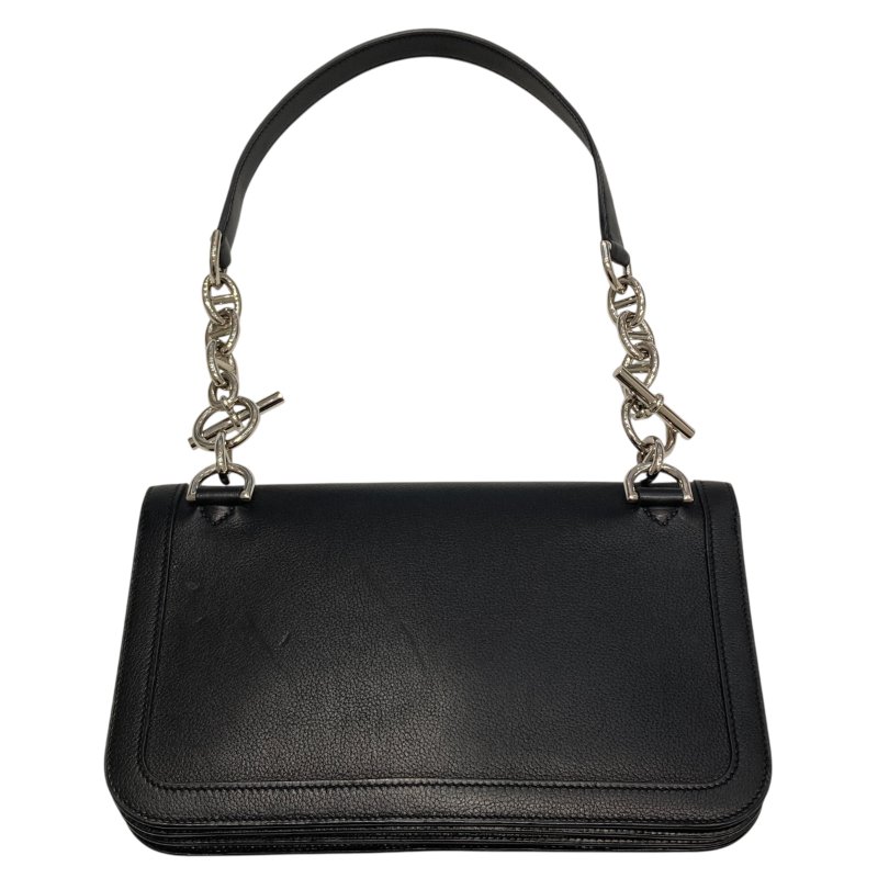 HERMES 愛馬仕 Sac Chaine D’Ancre 🄽刻 皮革 肩背包 黑色 銀釦-1