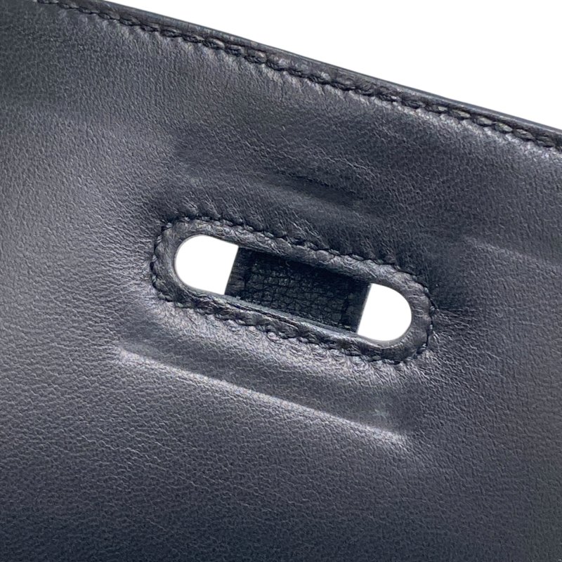 HERMES 愛馬仕 Sac Chaine D’Ancre 🄽刻 皮革 肩背包 黑色 銀釦-14