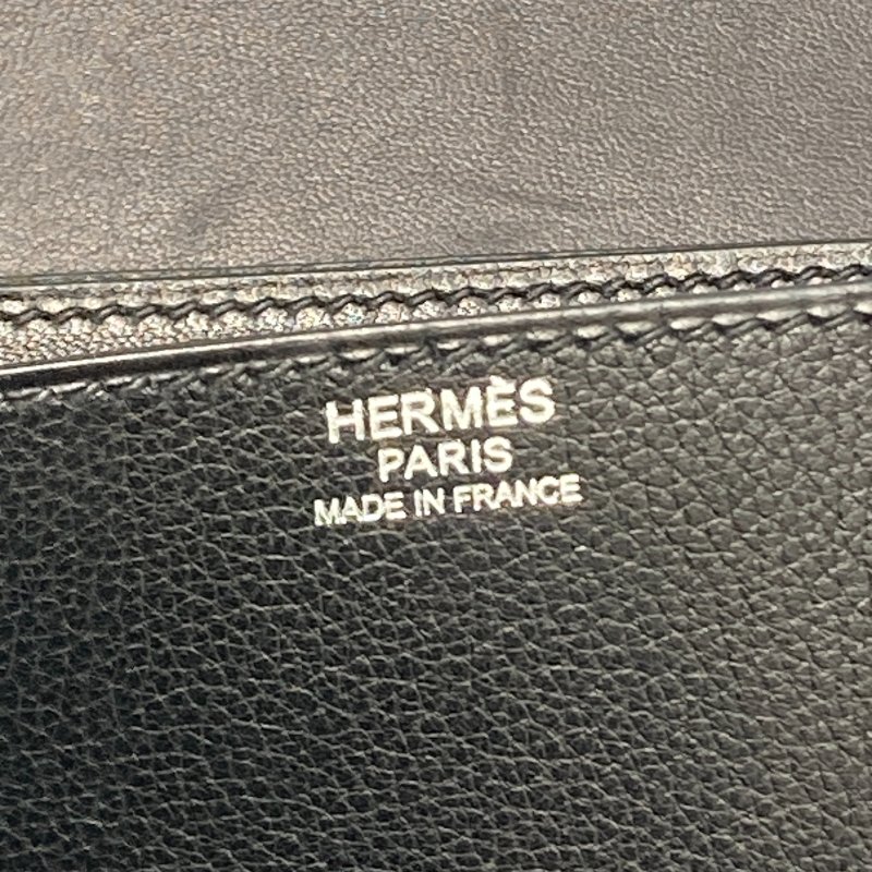 HERMES 愛馬仕 Sac Chaine D’Ancre 🄽刻 皮革 肩背包 黑色 銀釦-15
