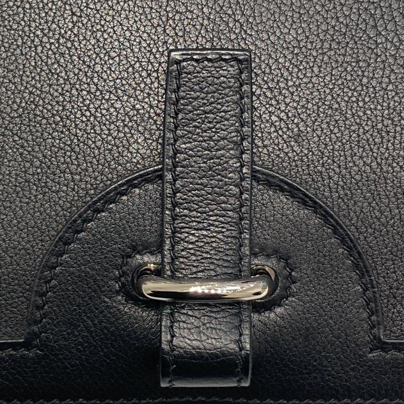 HERMES 愛馬仕 Sac Chaine D’Ancre 🄽刻 皮革 肩背包 黑色 銀釦-17