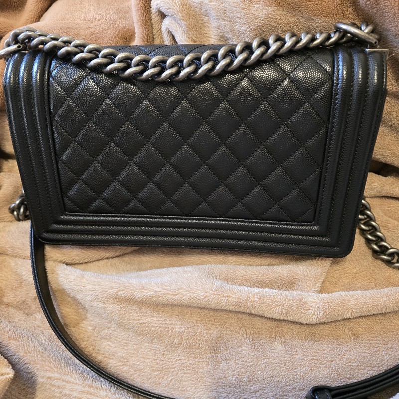 Chanel boy 25 荔枝牛皮銀鏈-1