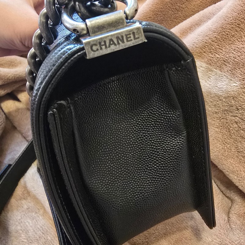 Chanel boy 25 荔枝牛皮銀鏈-2