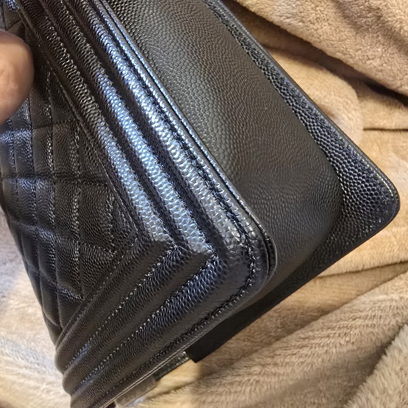 Chanel boy 25 荔枝牛皮銀鏈-9