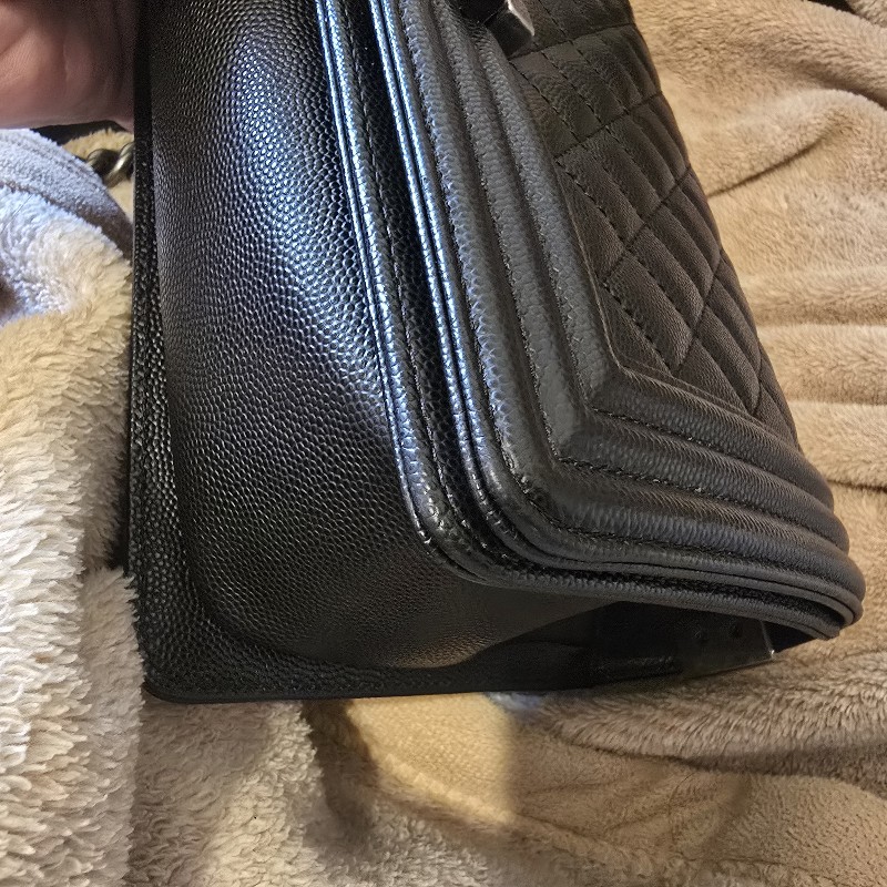 Chanel boy 25 荔枝牛皮銀鏈-10