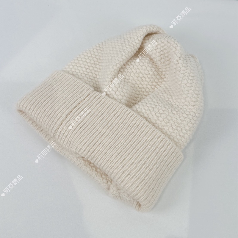 莉亞精品♡ Chanel 白毛帽 黑logo 二手美品-3