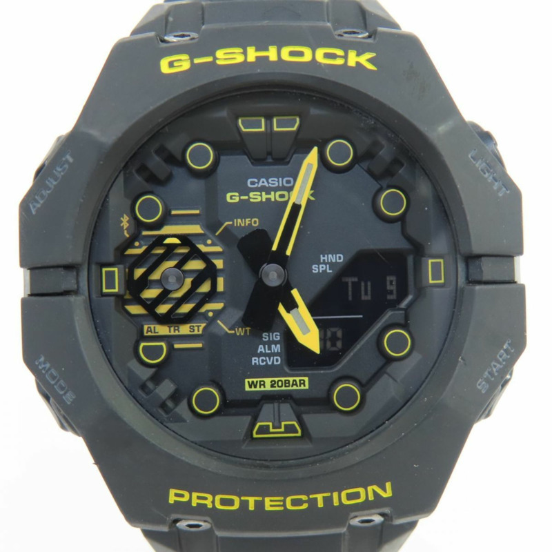 CASIO G-SHOCK 藍牙手機連接石英手錶,警示黃 (GA-B001CY-1AJF)-0