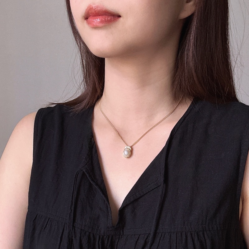 Christian Dior Vintage Necklace 中古迪奧小珍珠閃石項鏈-2