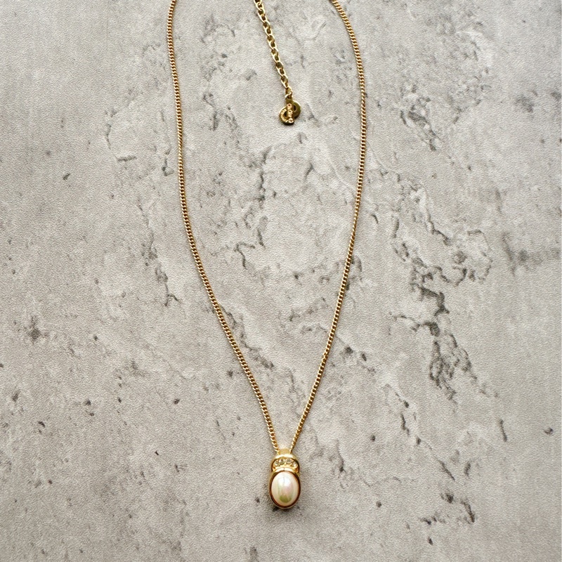 Christian Dior Vintage Necklace 中古迪奧小珍珠閃石項鏈-4