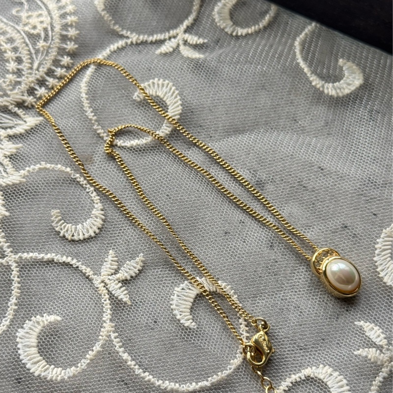 Christian Dior Vintage Necklace 中古迪奧小珍珠閃石項鏈-9